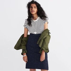 Madewell Column Side-Slit Skirt in Speckle